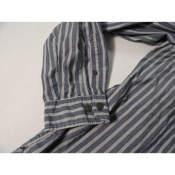 Eddie Bauer Mens Shirt XXLT Tall Oxford Blue White Stripe Classic Fit 90s Dad - Picture 10 of 12